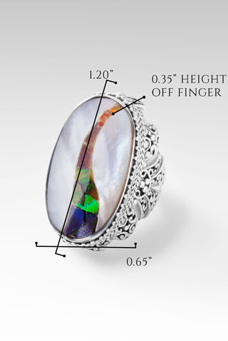 With a Purpose Ring™ in White Mother of Pearl with Ammolite Inlay