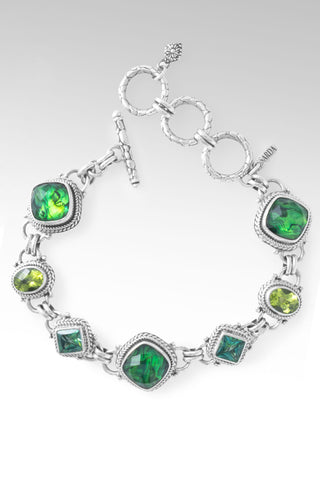 Heaven's Symphony Bracelet™ in Emerald Green Abalone & Quartz Triplet