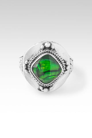 Heaven's Symphony Ring™ in Emerald Green Abalone & Quartz Triplet