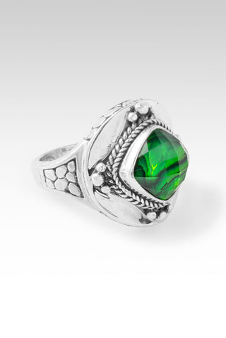 Heaven's Symphony Ring™ in Emerald Green Abalone & Quartz Triplet