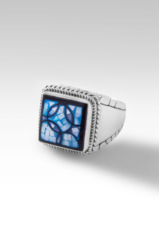 Believe Always Ring™ in Blue Mother of Pearl Mosaic