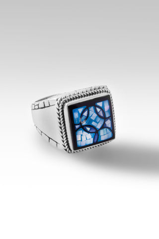 Believe Always Ring™ in Blue Mother of Pearl Mosaic