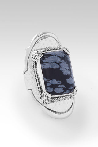 How Great Thou Art Ring™ in Snowflake Obsidian