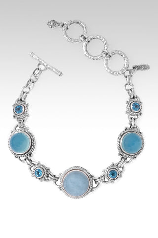 Nurturing Soul Bracelet™ in Aquamarine Hammered / 6.75 - 7.75 / Aquamarine