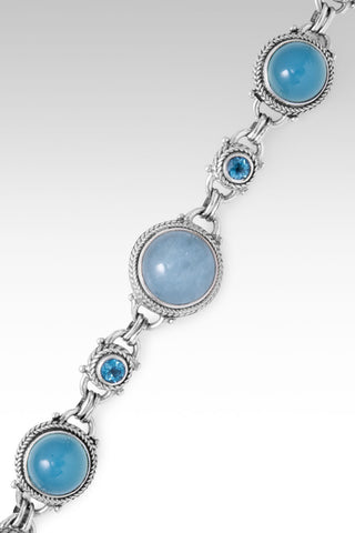 Nurturing Soul Bracelet™ in Aquamarine Hammered / 6.75 - 7.75 / Aquamarine