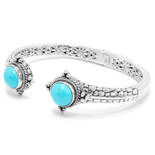 MEXICAN TURQUOISE BRACELET TIP-TO-TIP OVAL WITH RETENTION HINGE™