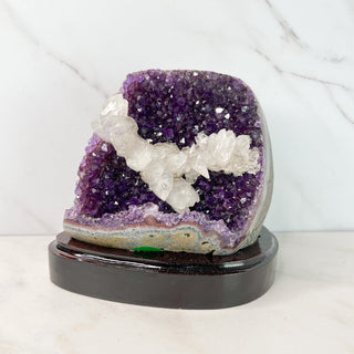 Amethyst with Calcite & Stand - Specimen - only found at SARDA™