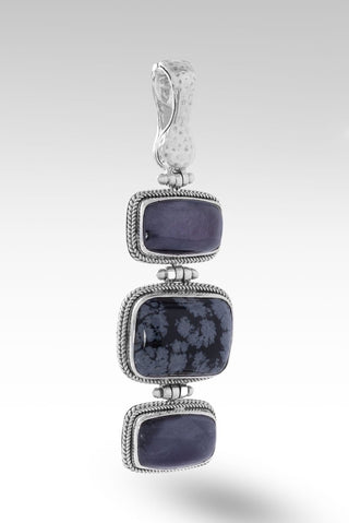 Be Content Pendant™ in Snowflake Obsidian - Magnetic Enhancer Bail - only found at SARDA™