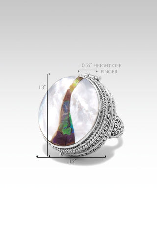 Be the Light Locket Ring™ In White Mother of Pearl with Ammolite Inlay Doublet - Statement - only found at SARDA™