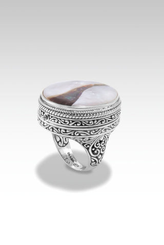 Be the Light Locket Ring™ In White Mother of Pearl with Ammolite Inlay Doublet - Statement - only found at SARDA™