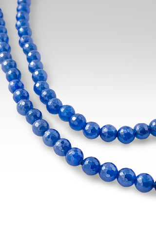 Beaded Celestial Blue Agate Necklace™ in Watermark - Beaded Necklace - only found at SARDA™