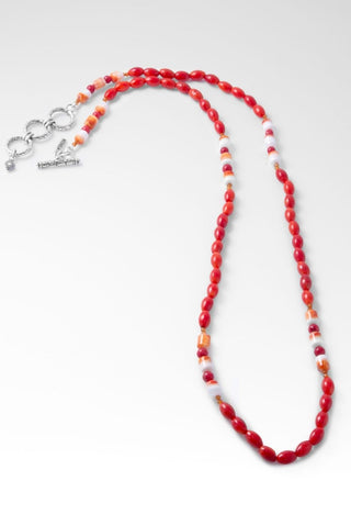 Beaded Dyed Red Coral Necklace™ in Watermark - Beaded Necklace - only found at SARDA™