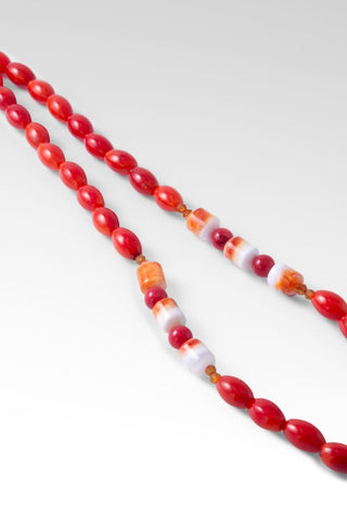 Beaded Dyed Red Coral Necklace™ in Watermark - Beaded Necklace - only found at SARDA™