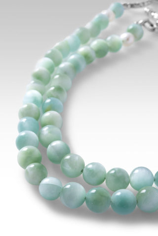 BEADED GREEN IRIDESCENT BEAD & FRESHWATER PEARL TOGGLE BAR NECKLACE™ - Beaded Necklace - only found at SARDA™