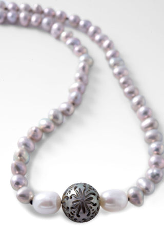 Beaded Platinum Freshwater Pearl Necklace™ in Janyl Adair - Beaded Necklace - only found at SARDA™