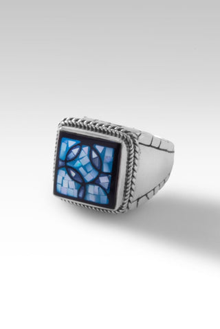 Believe Always Ring™ in Blue Mother of Pearl Mosaic - Statement - only found at SARDA™
