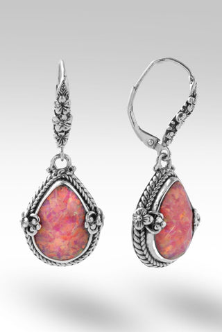 Bloom Happily Earrings™ in Salmon Pink Simulated Opal - Lever Back - only found at SARDA™