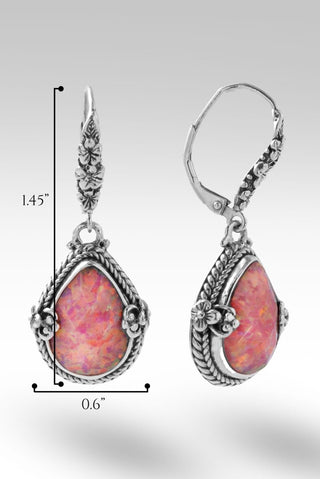 Bloom Happily Earrings™ in Salmon Pink Simulated Opal - Lever Back - only found at SARDA™