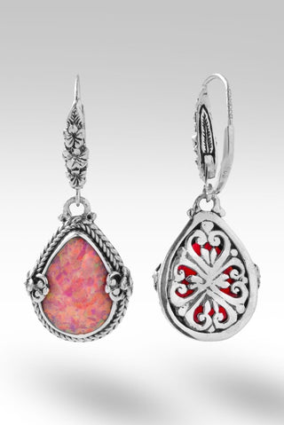 Bloom Happily Earrings™ in Salmon Pink Simulated Opal - Lever Back - only found at SARDA™