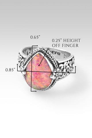 Bloom Happily Ring™ in Salmon Pink Simulated Opal - Dinner - only found at SARDA™