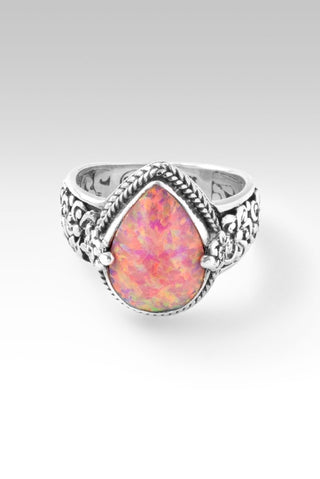 Bloom Happily Ring™ in Salmon Pink Simulated Opal - Dinner - only found at SARDA™