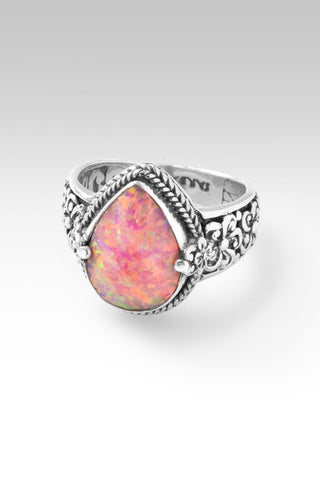 Bloom Happily Ring™ in Salmon Pink Simulated Opal - Dinner - only found at SARDA™