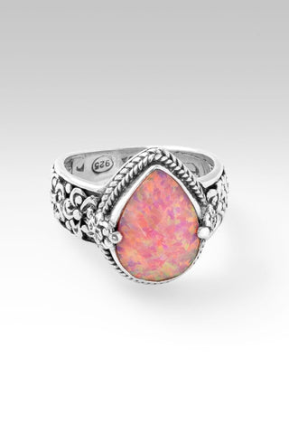 Bloom Happily Ring™ in Salmon Pink Simulated Opal - Dinner - only found at SARDA™