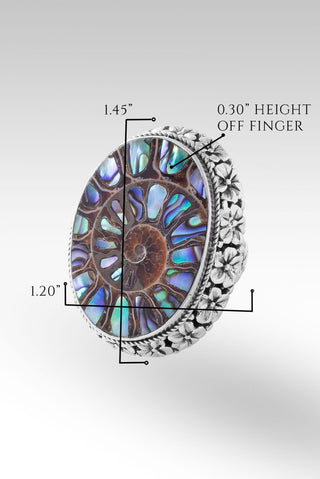 Bloom With Grace Ring™ in Ammonite with Abalone Inlay - Statement - only found at SARDA™