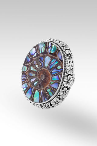 Bloom With Grace Ring™ in Ammonite with Abalone Inlay - Statement - only found at SARDA™