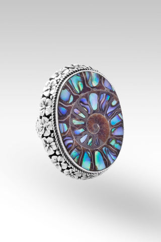 Bloom With Grace Ring™ in Ammonite with Abalone Inlay - Statement - only found at SARDA™