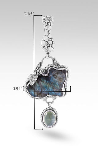 Boo Boo Kitty Pendant™ in Labradorite & Black Stone Doublet - Magnetic Enhancer Bail - only found at SARDA™