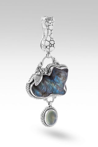 Boo Boo Kitty Pendant™ in Labradorite & Black Stone Doublet - Magnetic Enhancer Bail - only found at SARDA™