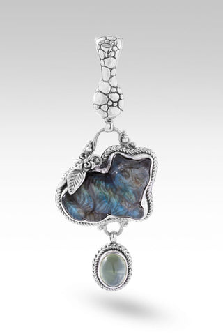 Boo Boo Kitty Pendant™ in Labradorite & Black Stone Doublet - Magnetic Enhancer Bail - only found at SARDA™