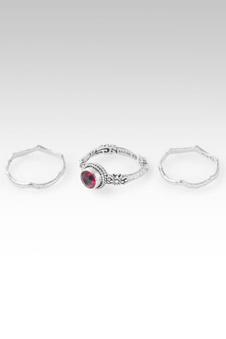 Cheerful Heart Ring Set of 3™ in Rubellite - Stackable - only found at SARDA™