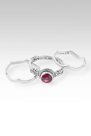 Cheerful Heart Ring Set of 3™ in Rubellite - Stackable - only found at SARDA™