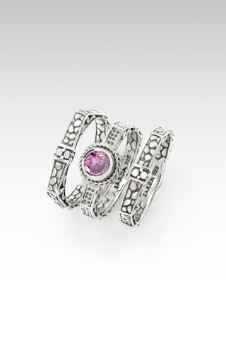Chosen Worthy Loved Ring Set of 3™ in Pink Moissanite - Presale - only found at SARDA™