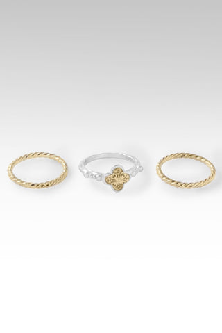 Daily Blessings Ring Set of 3™ in 18K Gold & Rhodium Over Sterling Silver - Stackable - only found at SARDA™