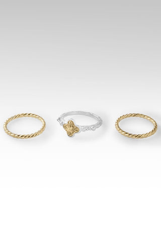 Daily Blessings Ring Set of 3™ in 18K Gold & Rhodium Over Sterling Silver - Stackable - only found at SARDA™