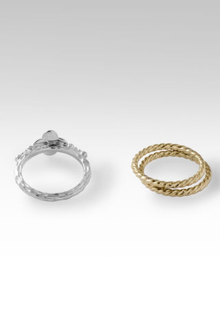 Daily Blessings Ring Set of 3™ in 18K Gold & Rhodium Over Sterling Silver - Stackable - only found at SARDA™