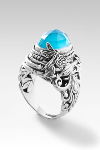 Embrace the Present Moment Ring™ in Paraiba Mother of Pearl Quartz Triplet - Statement - only found at SARDA™