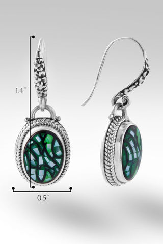 Everlasting Presence Earrings™ in Green Leaf Mother of Pearl Mosaic - Dinner - only found at SARDA™