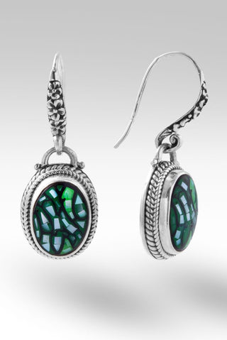 Everlasting Presence Earrings™ in Green Leaf Mother of Pearl Mosaic - Dinner - only found at SARDA™