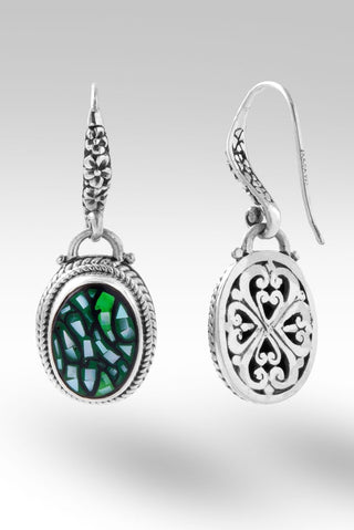 Everlasting Presence Earrings™ in Green Leaf Mother of Pearl Mosaic - Dinner - only found at SARDA™