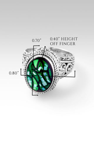 Everlasting Presence Ring™ in Green Leaf Mother of Pearl Mosaic - Dinner - only found at SARDA™