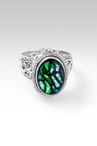 Everlasting Presence Ring™ in Green Leaf Mother of Pearl Mosaic - Dinner - only found at SARDA™