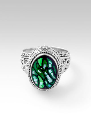 Everlasting Presence Ring™ in Green Leaf Mother of Pearl Mosaic - Dinner - only found at SARDA™