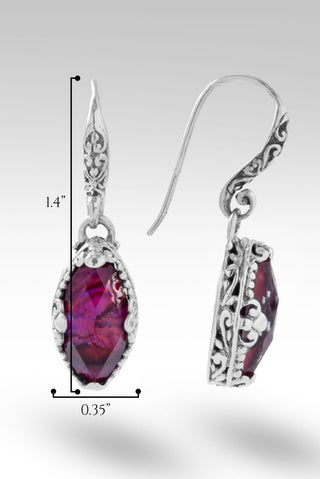 Extend Kindness Earrings™ in Pink Purple Abalone & Quartz Triplet - Bali Wire - only found at SARDA™