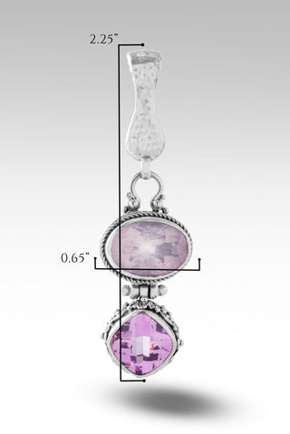 Faithful Friend Pendant™ in Cloud Pink Rose Quartz - Magnetic Enhancer Bail - only found at SARDA™