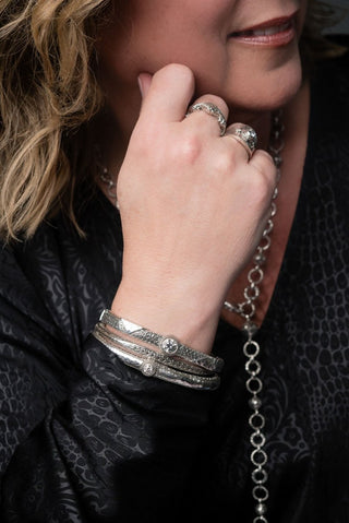 Fear Ends Faith Begins Bangle™ in Moissanite - Bangle - only found at SARDA™