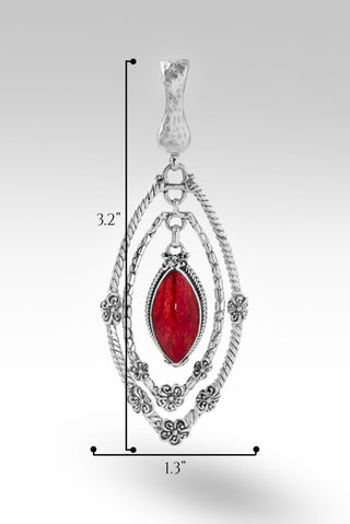 Flourishing Faith Pendant™ in Red Sponge Coral - Magnetic Enhancer Bail - only found at SARDA™